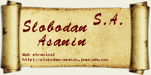 Slobodan Ašanin vizit kartica